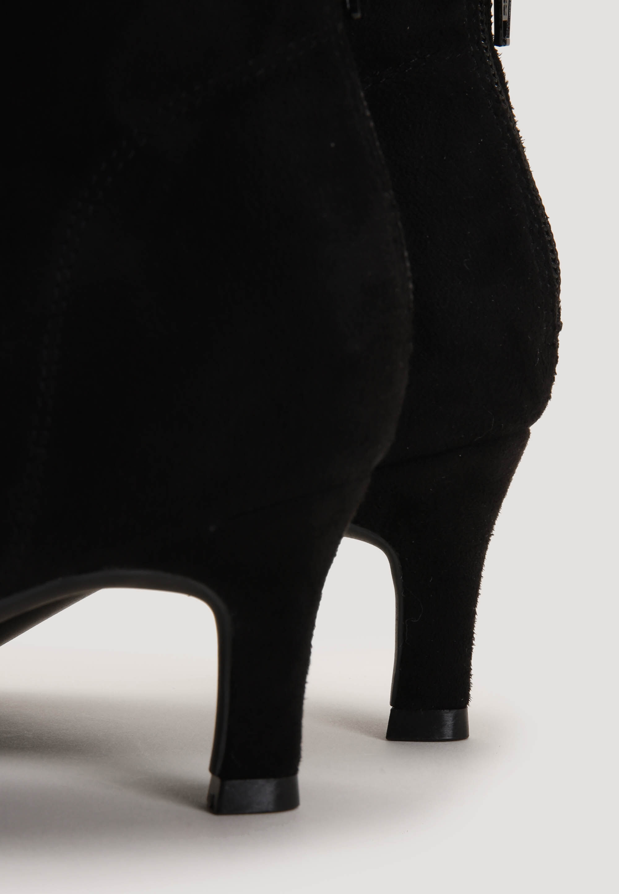 Womens Black Formal Kitten Heel Ankle Boot Peacocks