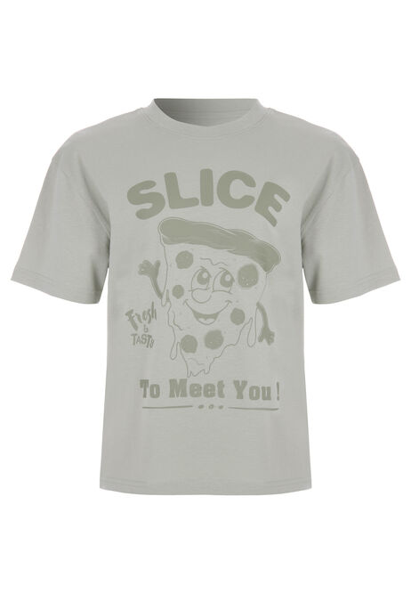 Older Boys Sage Pizza Graphic T-shirt