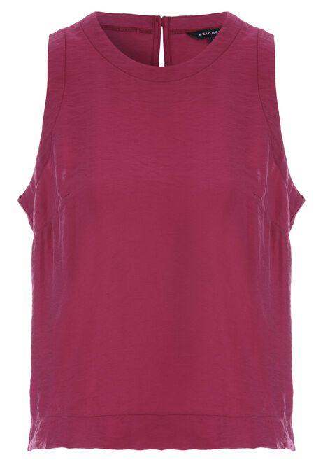 Womens Berry Textured Vest Top