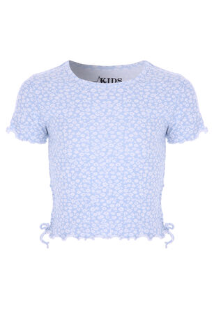 Older Girls Blue Floral T-Shirt