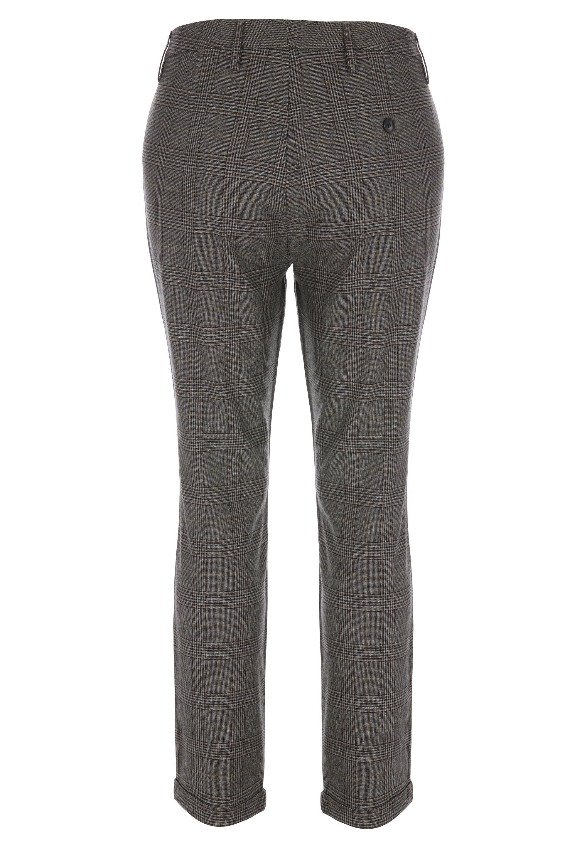 Mens Charcoal Checked Smart Trousers | Peacocks