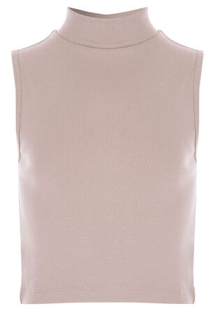 Older Girls Beige Turtle Neck Top