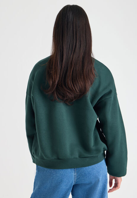 Older Girls Dark Green Michigan Long Sleeved Sweatshirt