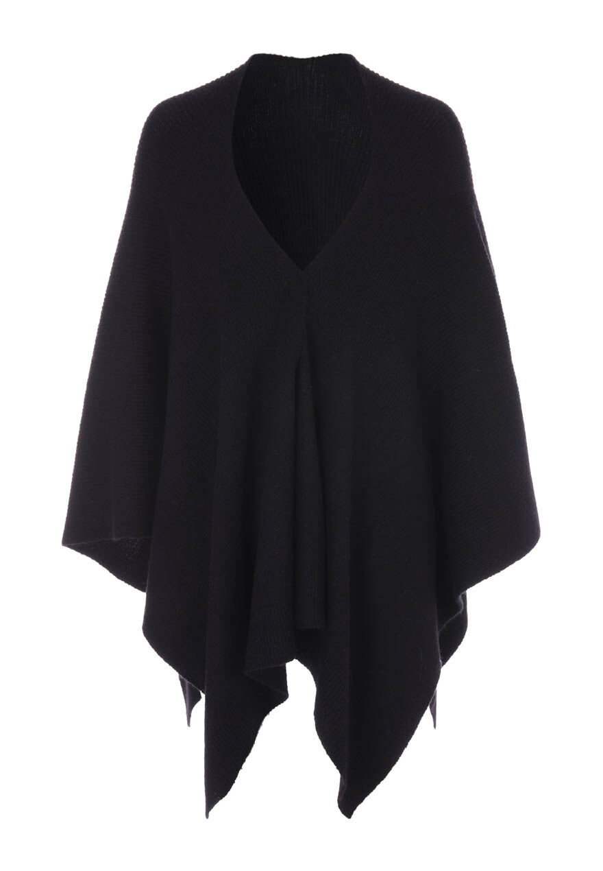Womens Black Knitted Wrap | Peacocks