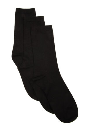 Womens 4pk Plain Black Ankle Socks 