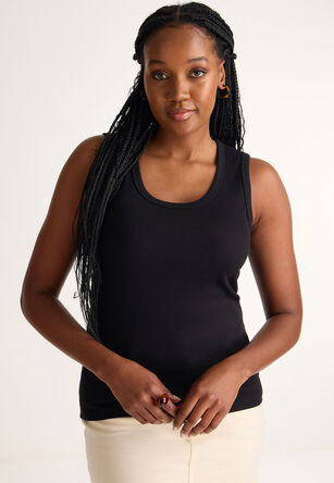 Womens Black Basic Vest Top