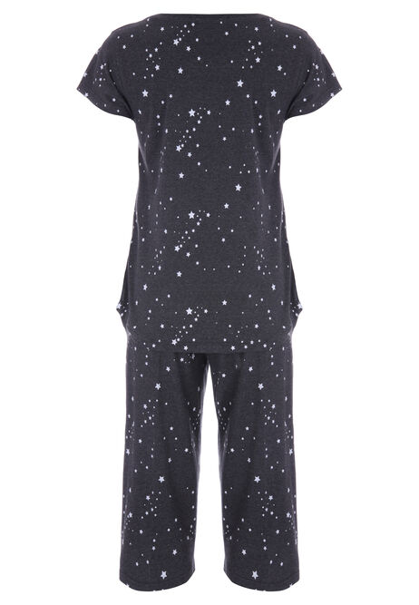 Womens Dark Grey Star Pyjama Set