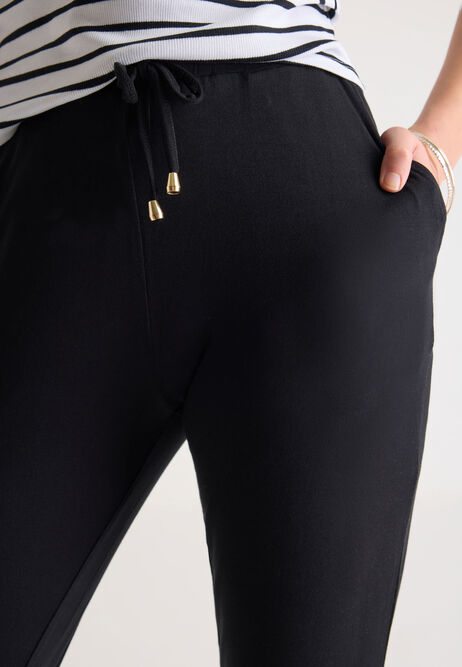Womens Black Relaxed Crop Trousers