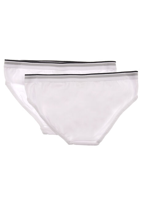 Older Girls 2pk White Cotton Briefs