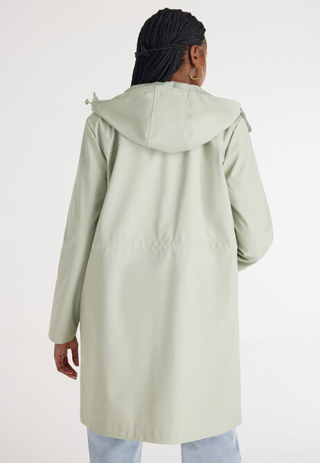 Womens Sage Rubber Raincoat