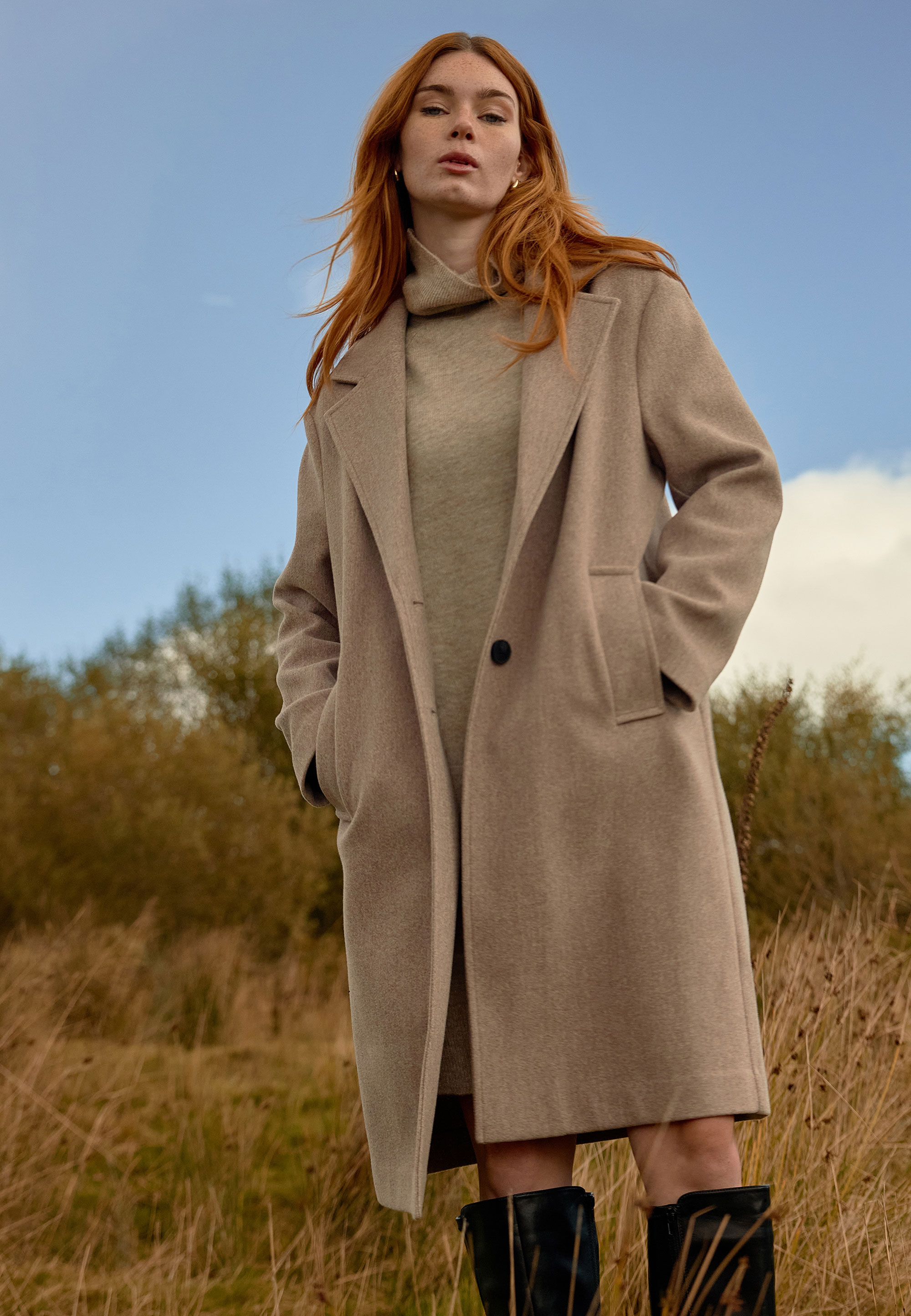 Womens Taupe Longline Formal Coat Peacocks