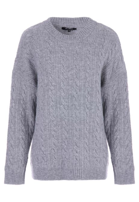 Womens grey cable knit sweater top