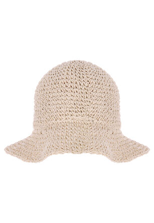 Womens Plain Stone Straw Hat