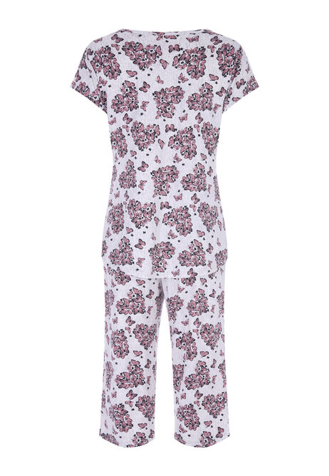 Womens Grey Butterfly Heart Pyjama Set
