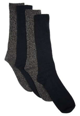 Mens 2pk Blue Marl Cosy Casual Socks