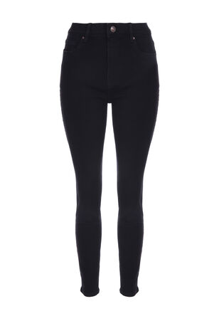 Black jeans peacocks top