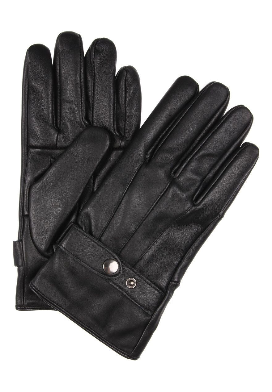 Mens Black Faux Leather Glove | Peacocks