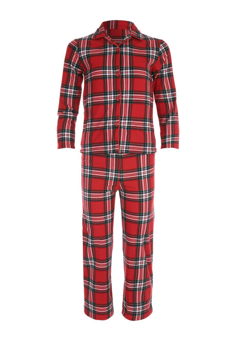 Kids Red Check Unisex Pyjamas Set  