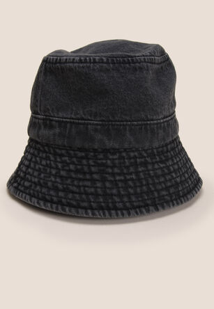 Womens Black Denim Bucket Hat