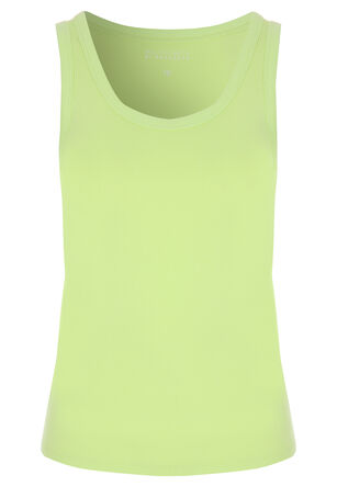 Womens Lime Green Plain Basic Stretch Vest Top