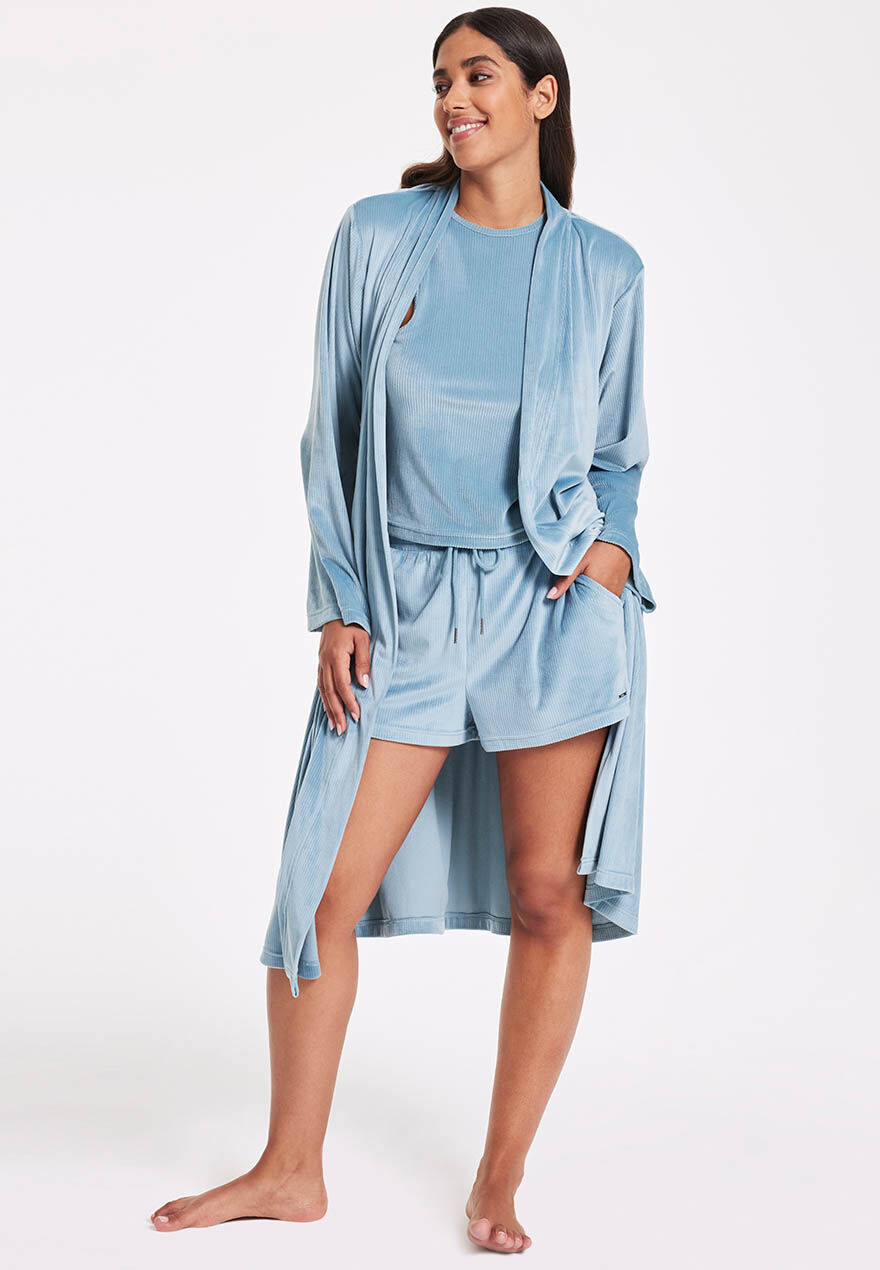 Womens Zipped Fleece Dressing Gown Grey Mandarin Collar Warm Ladies Bathrobe  | eBay