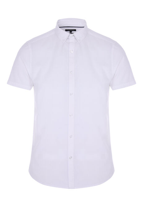 Men White Short Sleeve Oxford Shirt | Peacocks