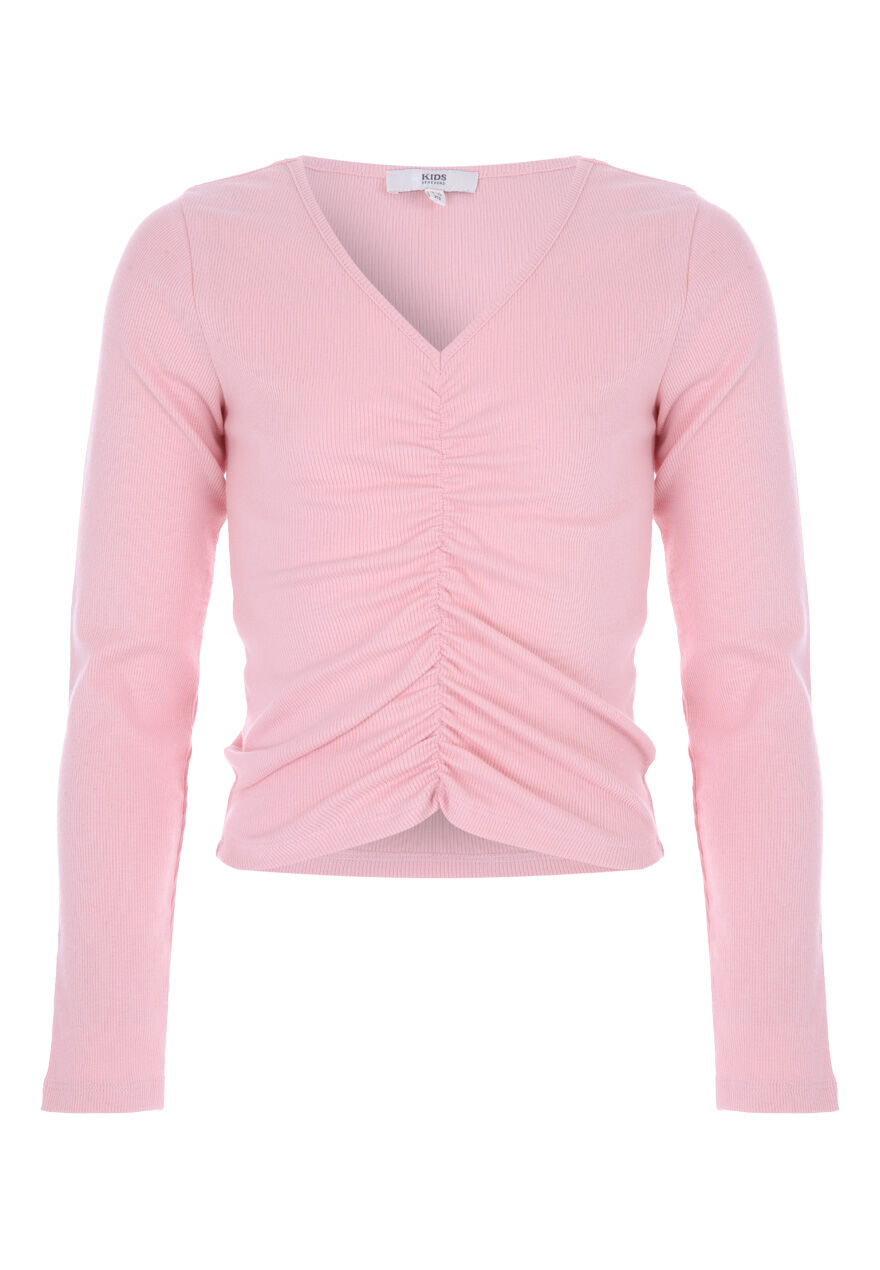 Older Girls Pale Pink Ruched Front Top | Peacocks