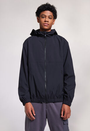 Older Boys Black Windbreaker Zip Through Jacket