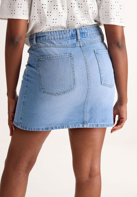 Womens Blue Denim Mini Skirt