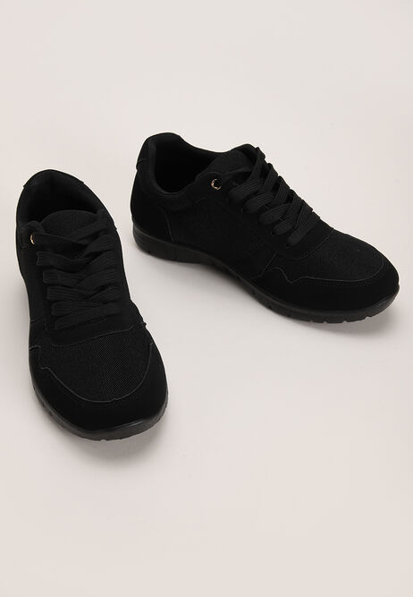 Womens Black Knitted Runner Trainers
