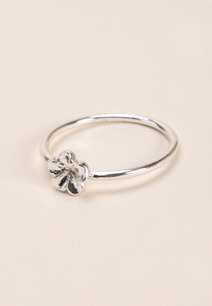 Womens Silver Flower Ring