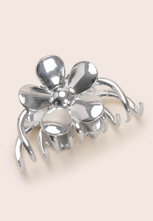 Womens Sliver Flower Claw Hair Clip