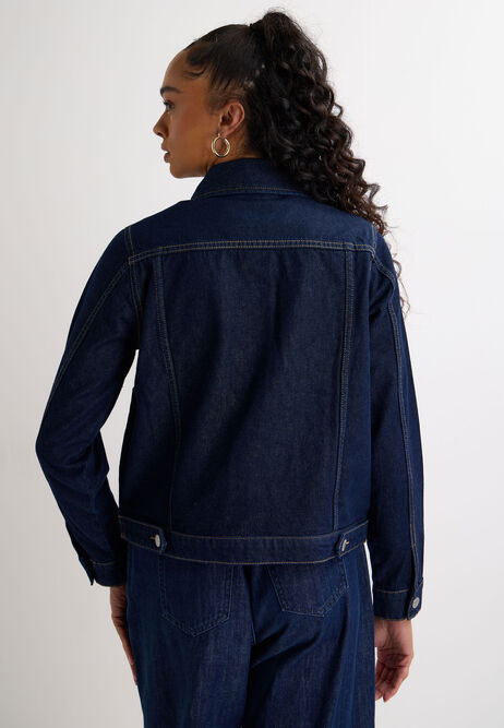 Womens Indigo Wash Plain Denim Jacket