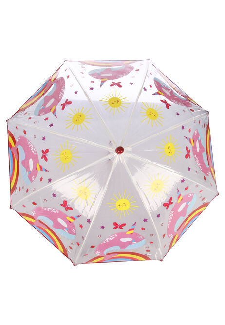 Kids Pink Whale Rainbow Umbrella