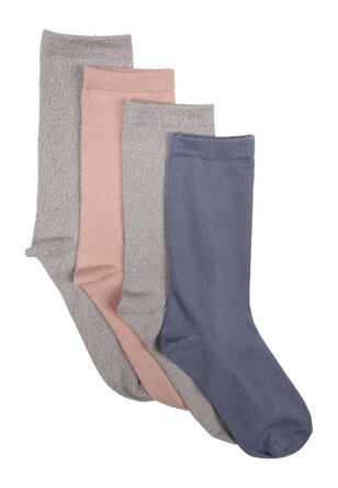 Womens 4pk Grey Super Soft Ankle Socks 