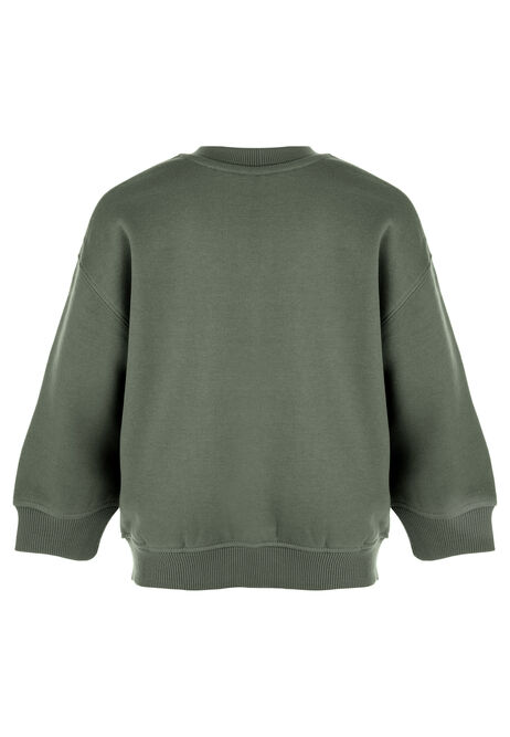 Younger Boys Green Oversized Sweatshirt