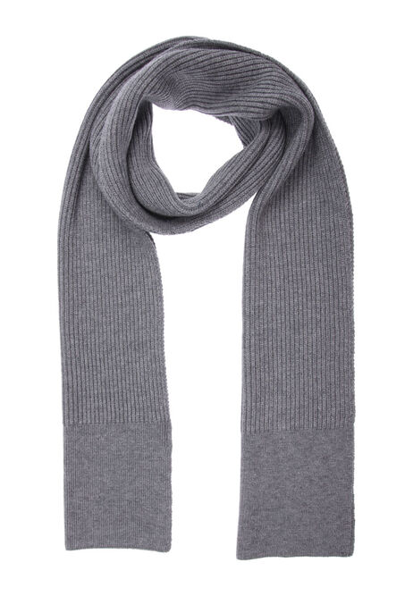 Mens Grey Supersoft Knitted Scarf | Peacocks