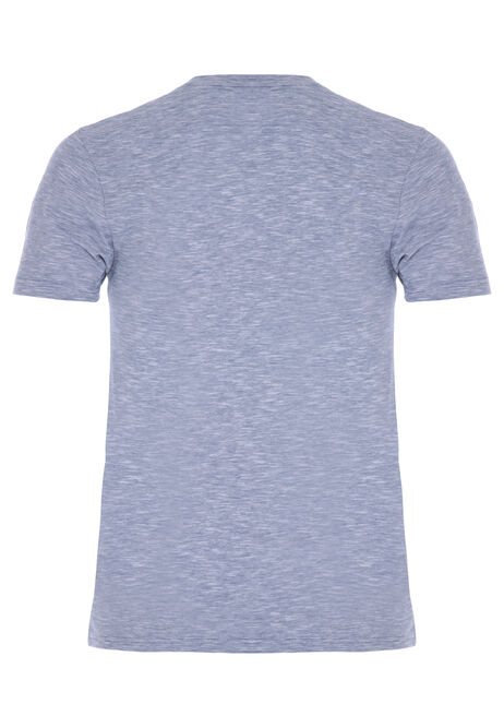 Mens Mid Blue Textured T-Shirt