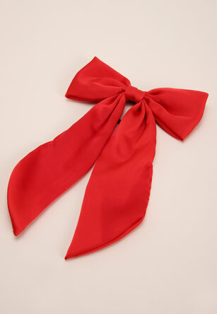 Womens Large Red Bow Hair Tie