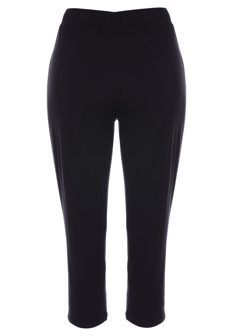 Womens Black Relaxed Crop Trousers Peacocks
