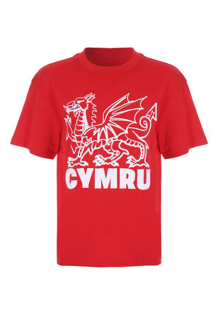 Older Boys Red Wales Cymru T-Shirt