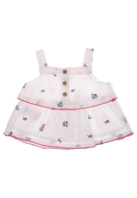 Baby Girls White Floral Top & Shorts Set
