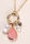 Womens Gold & Pink Long Charm Necklace