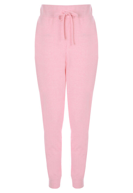 Womens Pink Rib Pyjama Bottoms
