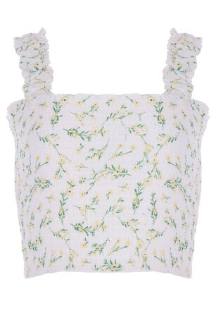 Older Girls Shirred Floral Vest Top