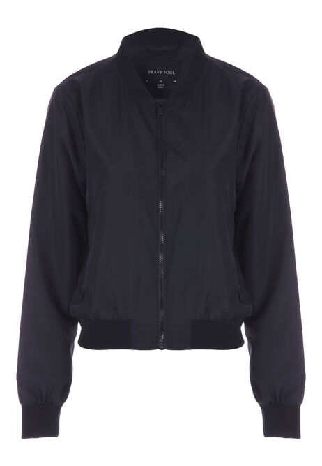 Womens Black Bomber Jacket