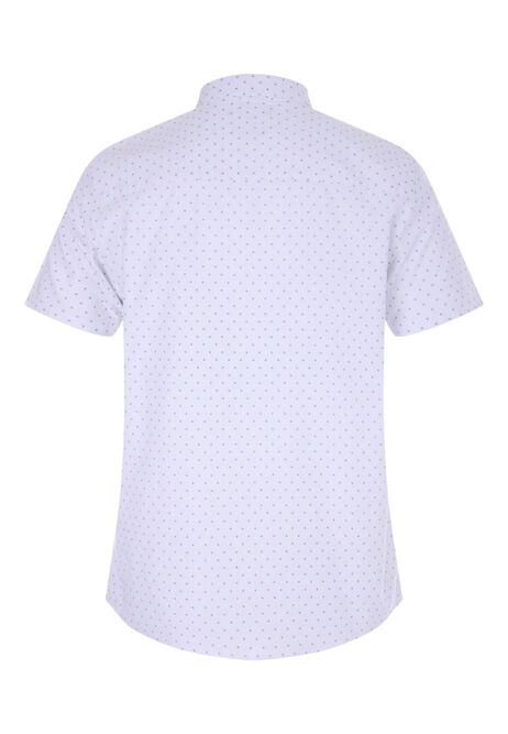 Mens White Oxford Print Shirt