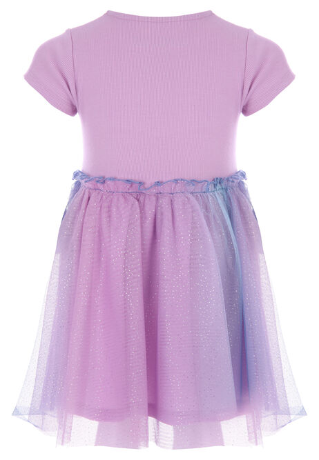 Younger Girls Lilac Ombre Mesh Dress