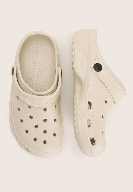 Womens Plain Cream Clog Sandals