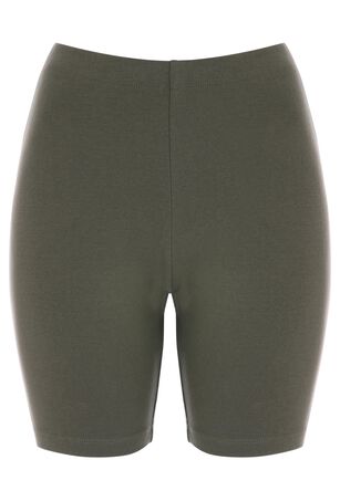 Womens Khaki Plain Cycling Shorts